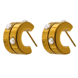 Minimalist Stainless Steel Stud Earrings 18K Plated