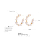Irregular Natural Pearls Beads Steel Hoop Earrings 18k Plated Women