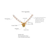 Freshwater Pearls Heart Pendant Turquoise Necklace
