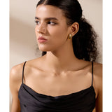 Shell Pearls Stainless Steel Oval Leaf Stud Earrings Golden