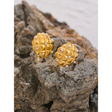 Simulated Pearls Stainless Steel Round Stud Earrings Vintage Jewelry Women