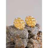 Simulated Pearls Stainless Steel Round Stud Earrings Vintage Jewelry Women