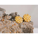 Simulated Pearls Stainless Steel Round Stud Earrings Vintage Jewelry Women