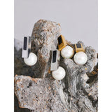 Pearl Stainless Steel Stud Earrings Acrylic Jewelry Women