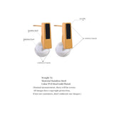 Pearl Stainless Steel Stud Earrings Acrylic Jewelry Women
