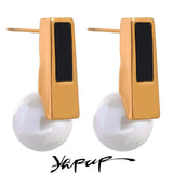 Pearl Stainless Steel Stud Earrings Acrylic Jewelry Women