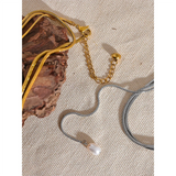 316l Stainless Steel Layered Overlay Long Chain Natural Pearl Necklace