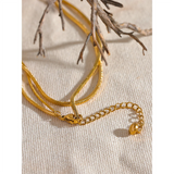 316l Stainless Steel Layered Overlay Long Chain Natural Pearl Necklace