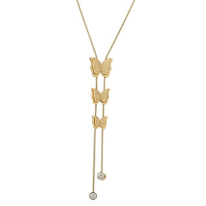 Butterfly Sexy Pendant Necklace for Women Cubic Zirconia Jewelry