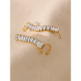 CZ 18K Plated Steel Ear Clip Earrings Stylish Jewelry Women