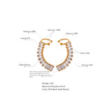 CZ 18K Plated Steel Ear Clip Earrings Stylish Jewelry Women