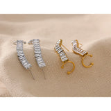 CZ 18K Plated Steel Ear Clip Earrings Stylish Jewelry Women