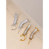 CZ 18K Plated Steel Ear Clip Earrings Stylish Jewelry Women