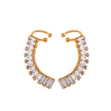 CZ 18K Plated Steel Ear Clip Earrings Stylish Jewelry Women