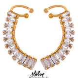 CZ 18K Plated Steel Ear Clip Earrings Stylish Jewelry Women