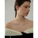 Shell Butterfly Pearl Pendant Necklace Stainless Steel Jewelry Gift