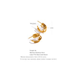 Shell Pearl Hoop Earrings Geometric Texture Golden Jewelry for Women