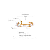 Shell Pearl Metal Hollow Stainless Steel Open Cuff Bracelet