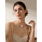 Stainless Steel Butterfly CZ Collarbone Chain Necklace