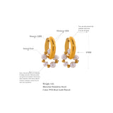 Natural Pearls Stainless Steel Waterproof Huggie Hoop Earrings