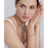 CZ Snake Chain Stainless Steel Bracelet Bangle for Women