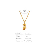 Stainless Steel Pendant Necklace 18K Plated Metal Jewelry Set