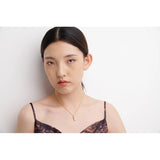 Stainless Steel Pendant Necklace 18K Plated Metal Jewelry Set