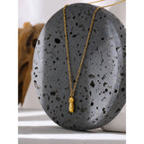 Stainless Steel Pendant Necklace 18K Plated Metal Jewelry Set