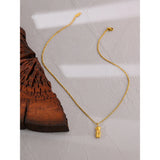 Stainless Steel Pendant Necklace 18K Plated Metal Jewelry Set