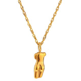 Stainless Steel Pendant Necklace 18K Plated Metal Jewelry Set