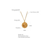 Celestial Sun Moon Pendant Necklace Stainless Steel Charm Jewelry