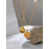 Celestial Sun Moon Pendant Necklace Stainless Steel Charm Jewelry