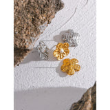 Flower Pearls Stud Earrings Stainless Steel Waterproof Jewelry Women