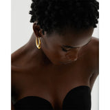 Geometric Drop Hoop Earrings Stainless Steel