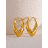 Geometric Drop Hoop Earrings Stainless Steel