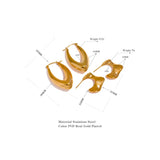 Geometric Drop Hoop Earrings Stainless Steel