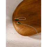 Green Crystal Chain Drop Earrings Stainless Steel Jewelry