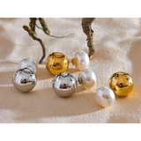Stainless Steel Pearl Stud Earrings for Women