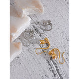 Pearls Tulip Flower Earrings 18K PVD Copper Jewelry