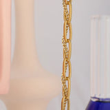 Stainless Steel Bangle Bracelet for Women, Golden Metal Texture Jewelry