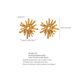 Stainless Steel Fireworks Flower Geometric Stud Earrings