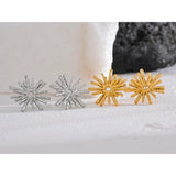 Stainless Steel Fireworks Flower Geometric Stud Earrings