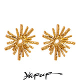 Stainless Steel Fireworks Flower Geometric Stud Earrings
