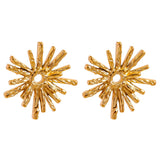Stainless Steel Fireworks Flower Geometric Stud Earrings