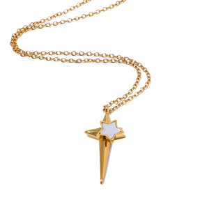 18K PVD Plated Star Pendant Necklace Gift
