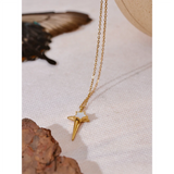18K PVD Plated Star Pendant Necklace Gift