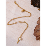 18K PVD Plated Star Pendant Necklace Gift