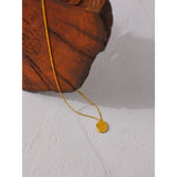 Stainless Steel Round Pendant Necklace