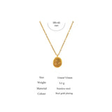 Stainless Steel Round Pendant Necklace