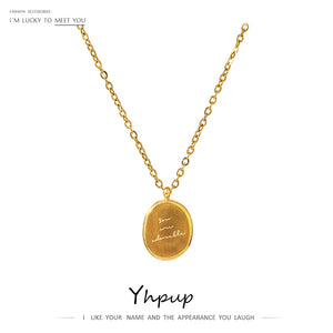Stainless Steel Round Pendant Necklace